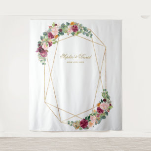 Eucalyptus Saffron Floral Gold Wedding Prop Wandteppich