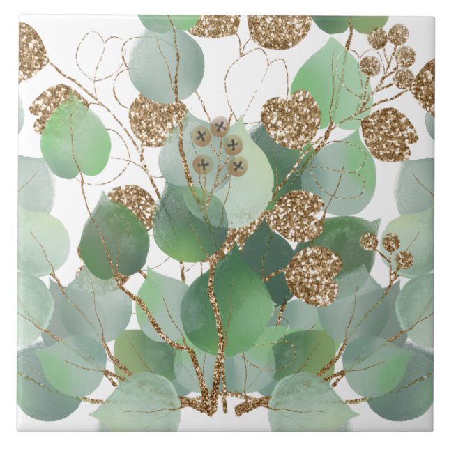 EUCALYPTUS SAGE GOLD Tile Fliese (Vorderseite)