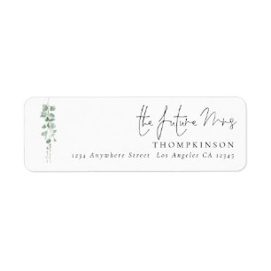 Eucalyptus-Schrift Zukunft Mrs Rücksendeadresse 