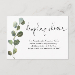 Eucalyptus Schwarz-weiße Babydusche Begleitkarte