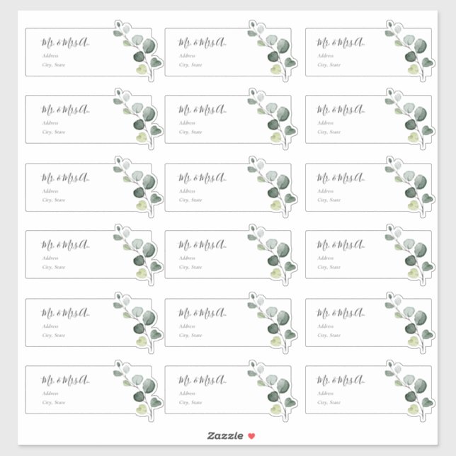 Eucalyptus Sprig Guest Address Labels (Blatt)