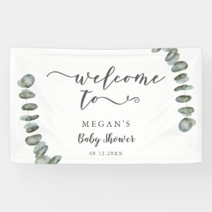 Eucalyptus Summer Greenerenery Baby Dusche Willkom Banner