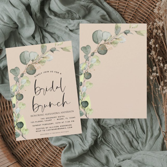 Eucalyptus Terracotta Bridal Brunch Dusche Einladung (Von Creator hochgeladen)