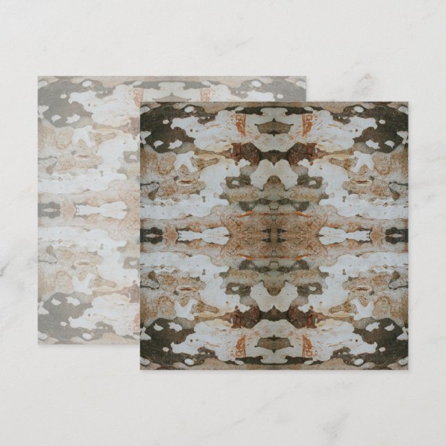 Eucalyptus Tree Bark Photo Closeup With Pattern Karte (Vorne/Hinten)