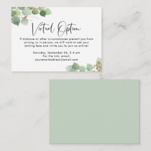 Eucalyptus Virtual Option Baby Shooting Party Begleitkarte