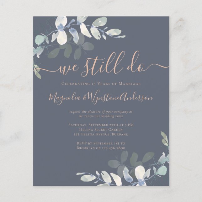 Eucalyptus Vow Renewal Einladung (Vorderseite)
