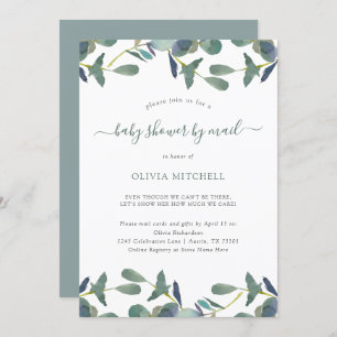 Eucalyptus Wappen Green Blätter Kinderdusche per P Einladung