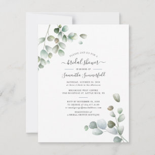 Eucalyptus Watercolor Foliage Script-Brautparty Einladung