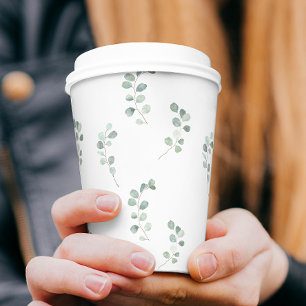 Eucalyptus Watercolor-Muster Pappbecher