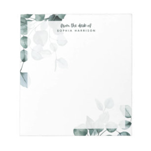 Eucalyptus Watercolor Personalisiert Notepad Notizblock