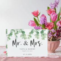 Eucalyptus Wedding Mr. und Mrs. Script Elegant