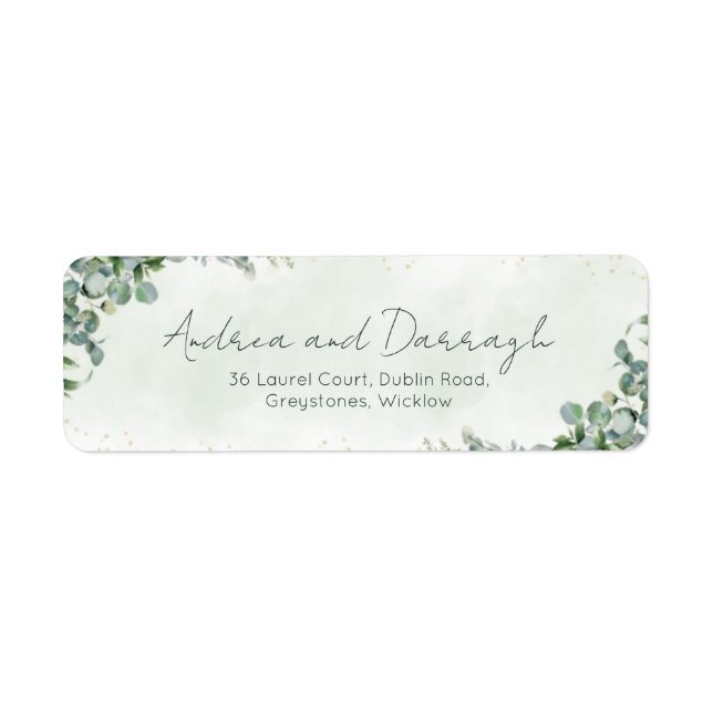 Eucalyptus Wedding Return Address Labels 1001 (Vorne)