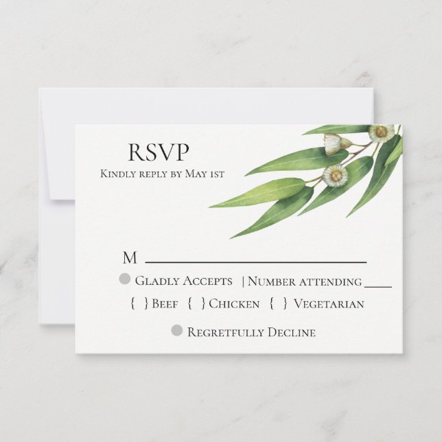 Eucalyptus Wedding RSVP (Vorderseite)