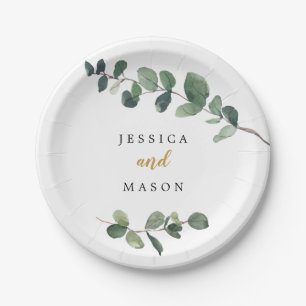 Eucalyptus Wedding Shower Paper Plate Pappteller