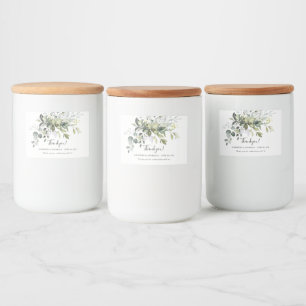 Eucalyptus Wedding Thankyou Bevorzugung Lebensmitteletikett