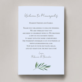 Eucalyptus Wedding Welcome Bag Letter