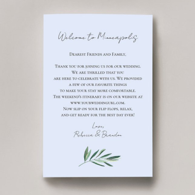 Eucalyptus Wedding Welcome Bag Letter (Von Creator hochgeladen)