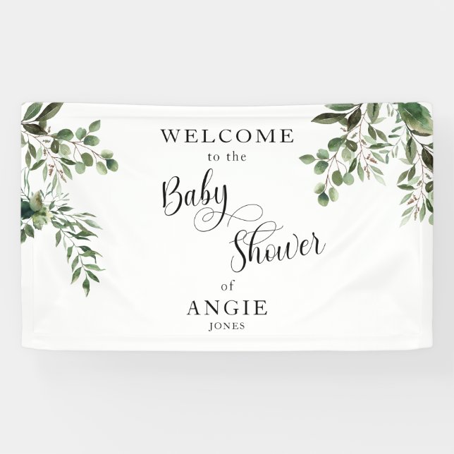 Eucalyptus White Simple Baby Showroom Banner (Horizontal)