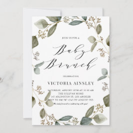 Eucalyptus Wreath Baby Showbrunch Einladung
