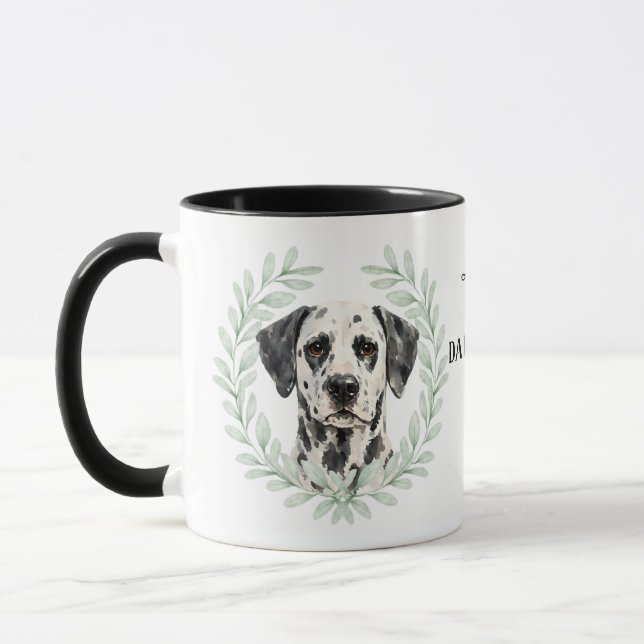 Eucalyptus Wreath Dalmatian Dog Monogram Tasse (Links)