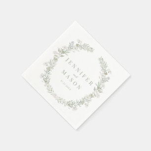 Eucalyptus Wreath Floral Wedding Paper Napkins Serviette