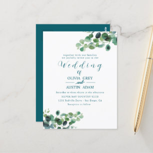Eucalyptus Wreath Hochzeitseinladung zu Wasserfa Postkarte