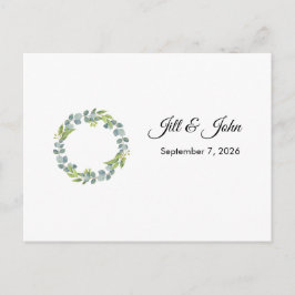 Eucalyptus Wreath Landscape Wedding Guest Book Postkarte