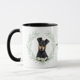 Eucalyptus Wreath Manchester Terrier Monogram Tasse