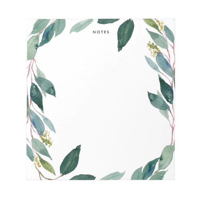 Eucalyptus Wreath Personalisiert Notizblock (Vorderseite)