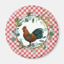 Eucalyptus Wreath & Rooster Farmhouse Magnet