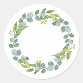 Eucalyptus Wreath Wedding Envelope Seals-Set Of 20 Runder Aufkleber