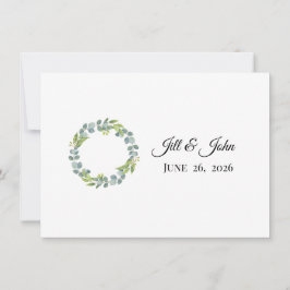 Eucalyptus Wreath Wedding Invitation Stationery Mitteilungskarte