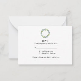 Eucalyptus Wreath Wedding RSVP Mitteilungskarte