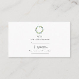 Eucalyptus Wreath Wedding RSVP Visitenkarte