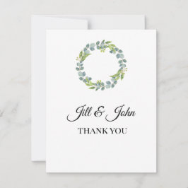 Eucalyptus Wreath Wedding Thank You Card