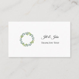Eucalyptus Wreath Wedding Thank You Card Visitenkarte