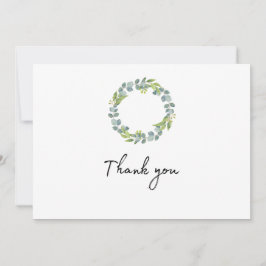 Eucalyptus Wreath Wedding Thank You Folded Card Dankeskarte
