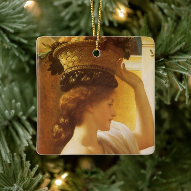 Eucharis - Mädchen mit einem Obstkorb von Leighton Keramikornament (Baum)