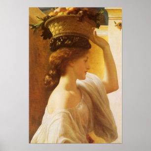 Eucharis - Mädchen mit einem Obstkorb von Leighton Poster