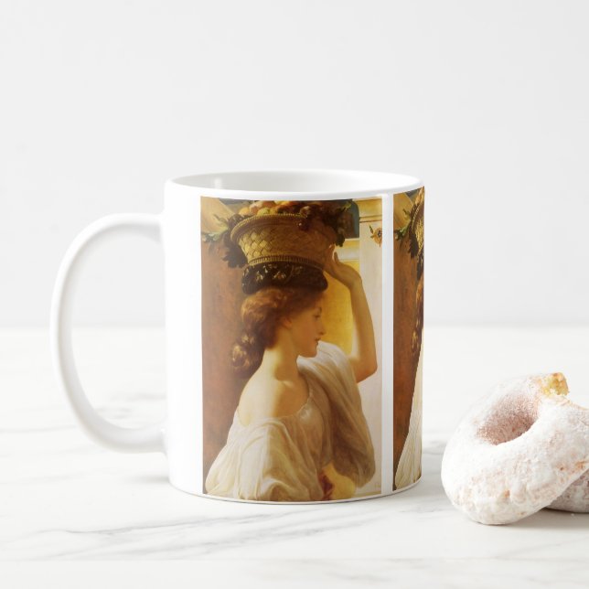 Eucharis - Mädchen mit einem Obstkorb von Leighton Tasse (Mit Donut)