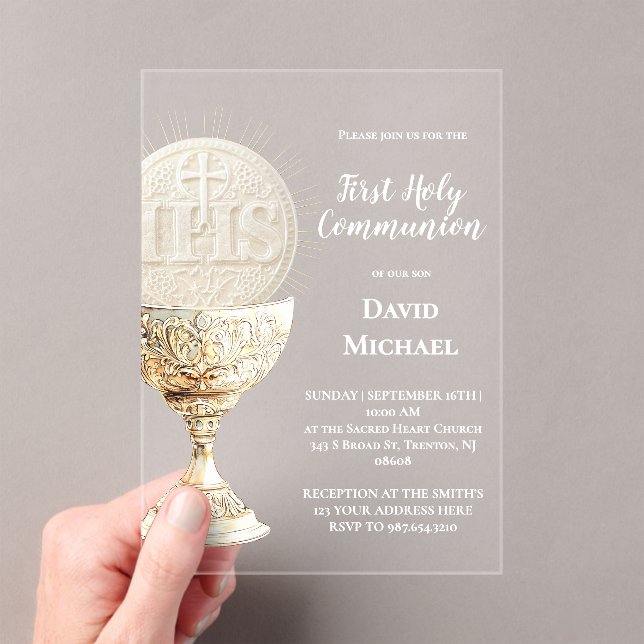 Eucharist design First Holy Communion Acryleinladungen (Insitu (Handheld))