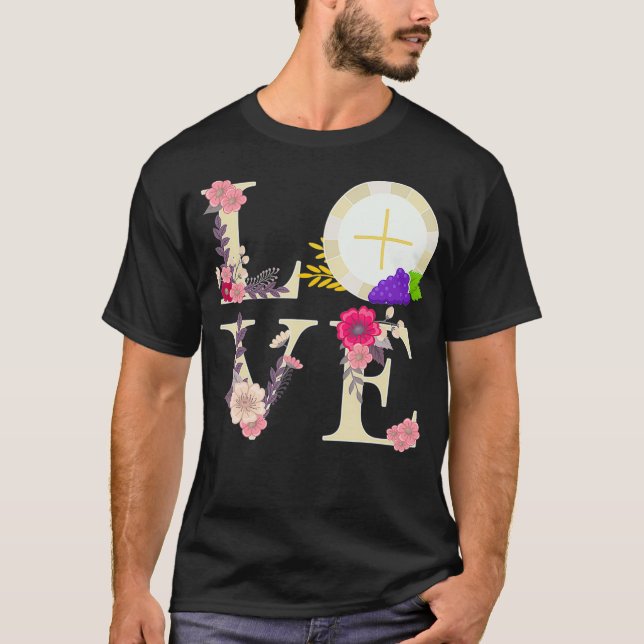 Eucharist Gastgeber Katholik 1. Heilige Kommunion  T-Shirt (Vorderseite)