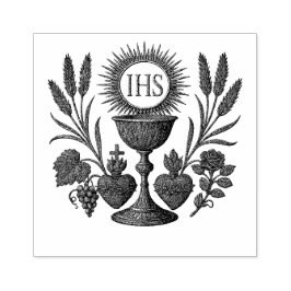 Eucharistisches Chalice und IHS Erste Kommune Gummistempel