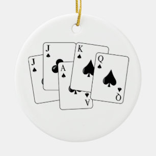 Euchre Cards Keramik Ornament