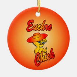 Euchre Chick #5 Keramik Ornament