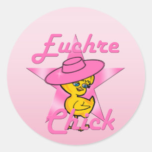 Euchre Chick #8 Runder Aufkleber