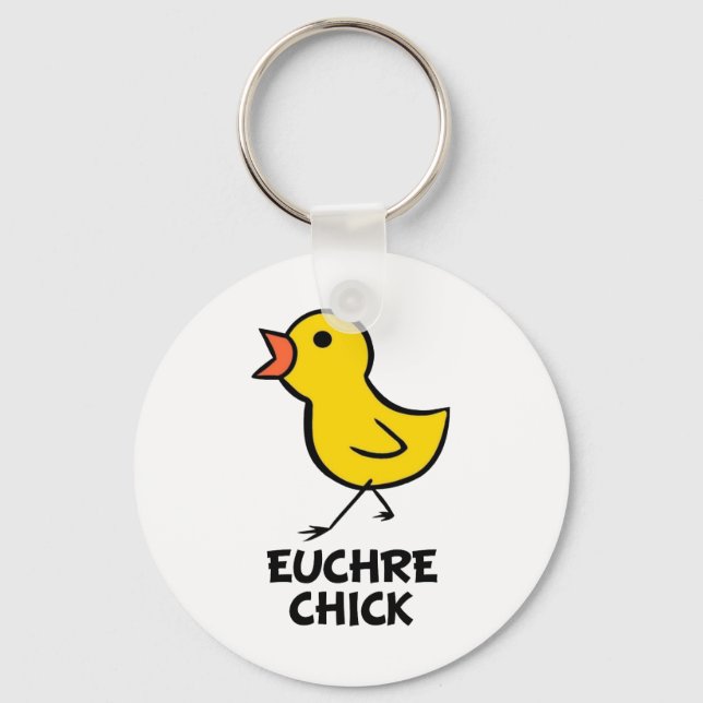 Euchre Chick Schlüsselanhänger (Vorderseite)