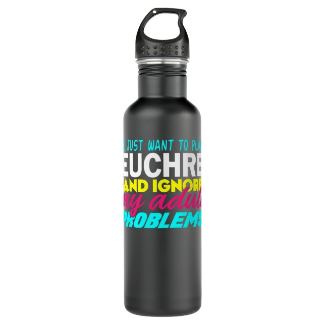 Euchre Funny Premium  Edelstahlflasche (Vorderseite)