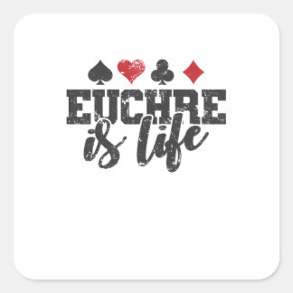 Euchre is Kartenspiel Spielkarten Quadratischer Aufkleber