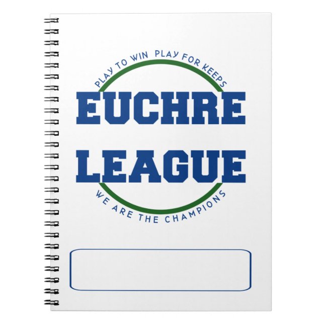 EUCHRE LEAGUE LOGO MIT RAUM FÜR INDIVIDUELLE NAME NOTIZBLOCK (Vorderseite)